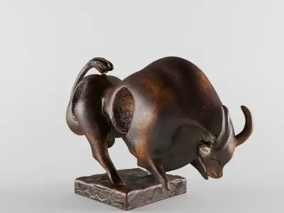 The Bull bronze sculpture of 3D print model