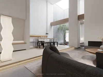 Modern Elegance  3D Model of a Luxurious Living Space 3D model