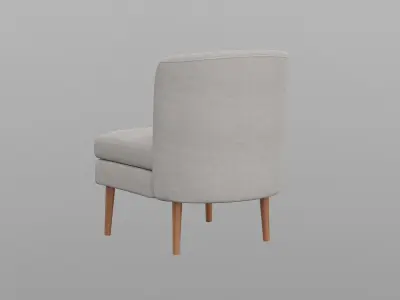 Eren Chair Ivory upholstered Low-poly 3D model