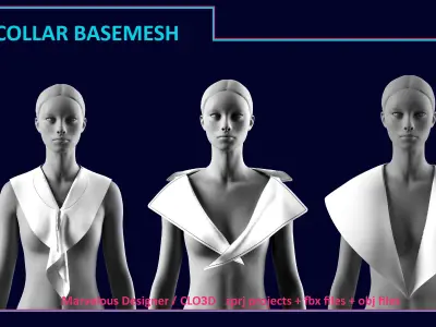 33 COLLAR BASEMESH Low-poly 3D model