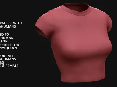 Tshirt 60 - All MH Bodies - UE5 Skeletons - Rigged Low-poly 3D model