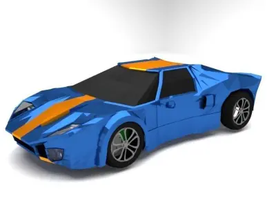 lowpoly race car Low-poly 3D model