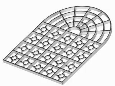 Exquisite Arch Window Grill 3D print model
