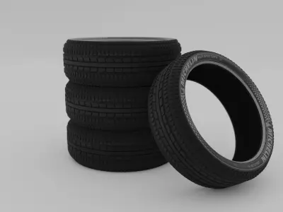 High Quality Realistic Tires Low-poly 3D model