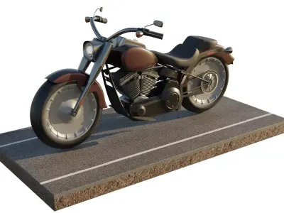 Motorcycle - Harley Davidson - Fat Boy 3D model
