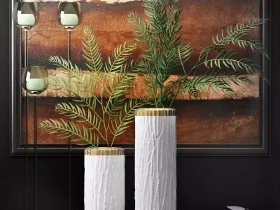 Decorative vase set 3D model