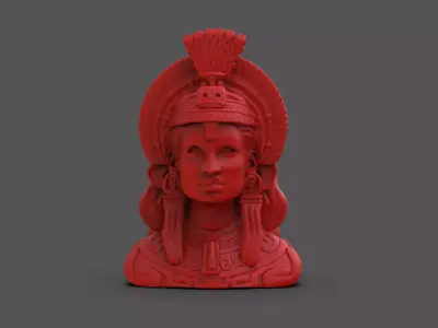 Ancient Mayan Woman Bust 3D print model