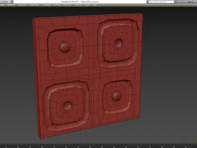 3d panel tile decoration low poly 3d model Low-poly 3D model
