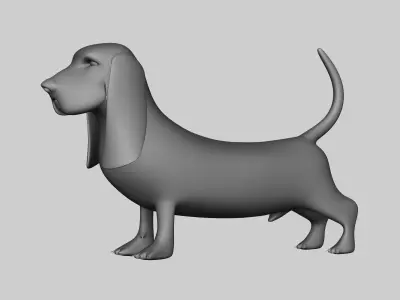 Basset Hound Basemesh for Sculpt Ready Low-poly 3D model