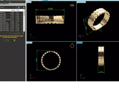 Band 3dm Render Details gold wedding with diamonds 3D print model get
