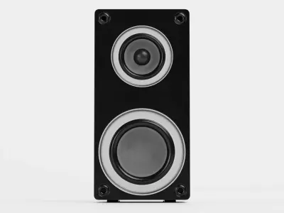 Tower Speaker V2 - Universal Black Sound Unit Low-poly 3D model