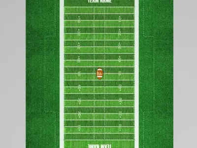 Football american stadium field low poly Low-poly 3D model