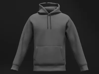 Male regular hoodie 3D model