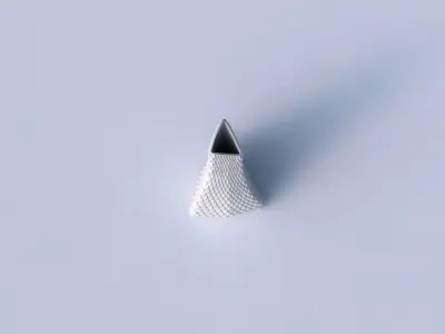 Vase grounded tilted triangle with diagonal grid bulges 3D print model