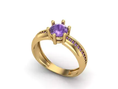 Womens Rings With Stone Ring Ready STL 3DM Models Rings women 3D print model 18