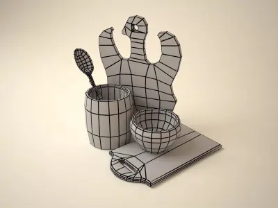 Kitchen stuff Free low-poly 3D model