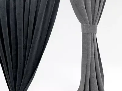 Curtains pair of 3D model