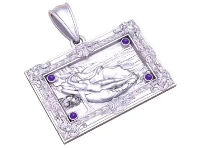 Classical Art Frame Pendant 3D Printable Model 3D print model