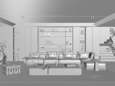 Indoor model of the reception room 3D model