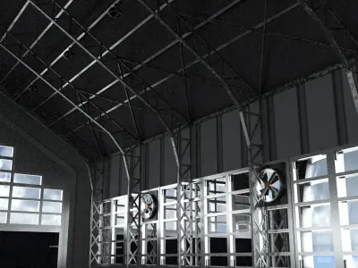 laos Spaceship Hangar 3D model