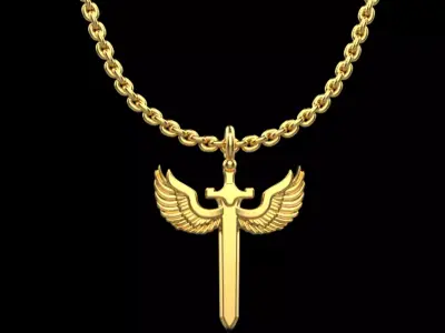 st Michael pendant  sword pendant model 1002 3D print model