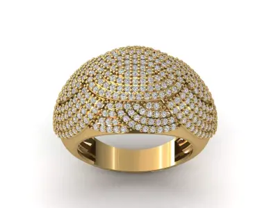 STL 3DM Print Ready Women Diamond Ring Lightweight Printable  3D print model 142