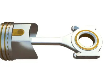 Engine Pistons with Rod Linkage 3D model