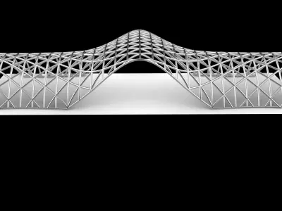 Pavilion Triangulated Wireframe Architecture Parametric v3 3D model