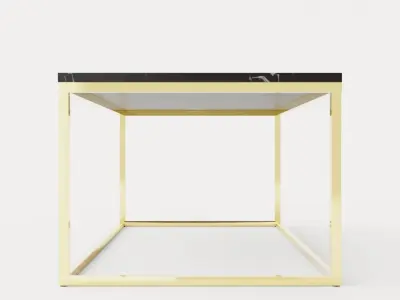 Carrie Coffee Table 120 Cm Marble Black Brass Low-poly 3D model