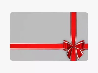 Gift card with ribbon Christmas 02 3D model
