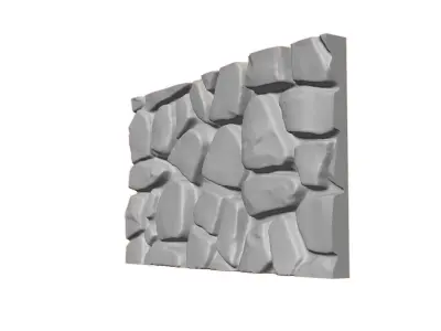 Natural Dolomite Stone Wall 3D model