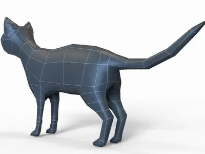 Cat game ready Low-poly 3D model