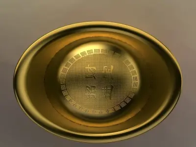 Chinese gold ingot 3D model