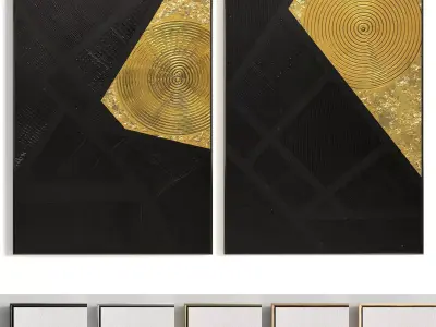 Plaster Two Photo Frame 324 Low-poly 3D model