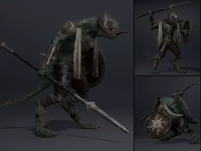 Ghost Spearman Arm1 Low-poly 3D model