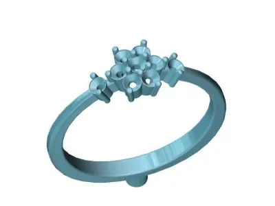 SIX FLOWER RING 3D print model