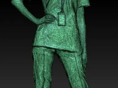 Young surgical nurse smiling 104 Low-poly 3D model