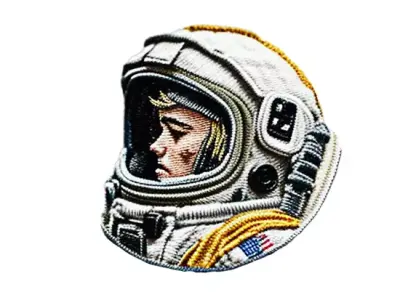 Astronaut embroidered patch v5 Low-poly 3D model