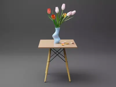 Tulip vase Low-poly 3D model
