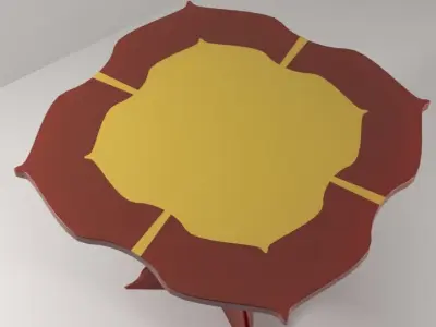 Plastic table with thread Low-poly 3D model