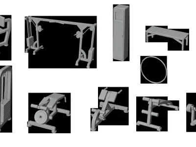 Gym-3d print gym equipment on beach 3D print model