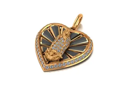 Virgen Guadalupe en forma de corazon 3D print model