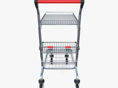Shopping cart v10 Low-poly 3D model
