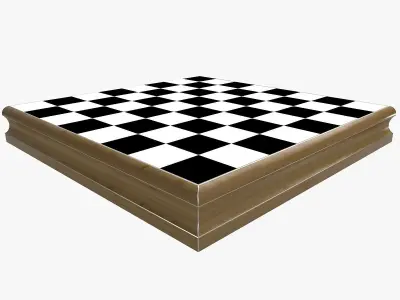 Chess Board Detailed In Silver 3D model