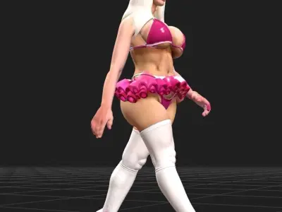 Cyber Cherry Rigged 3D Cyber Girl  3D model