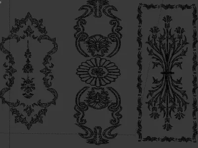 Collection carved decor  03  3D model 3D model
