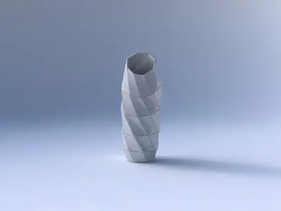 Vase twisted bent hexagon with large plates 3D print model