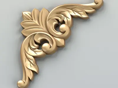 Carved decor corner 013 3D model