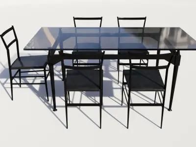 Outdoortablechairsglass 3D model