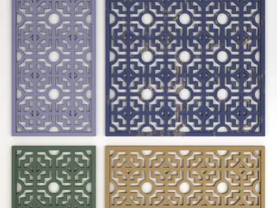 Arabic Islamic pattern wood decorative plaster 3D model shop